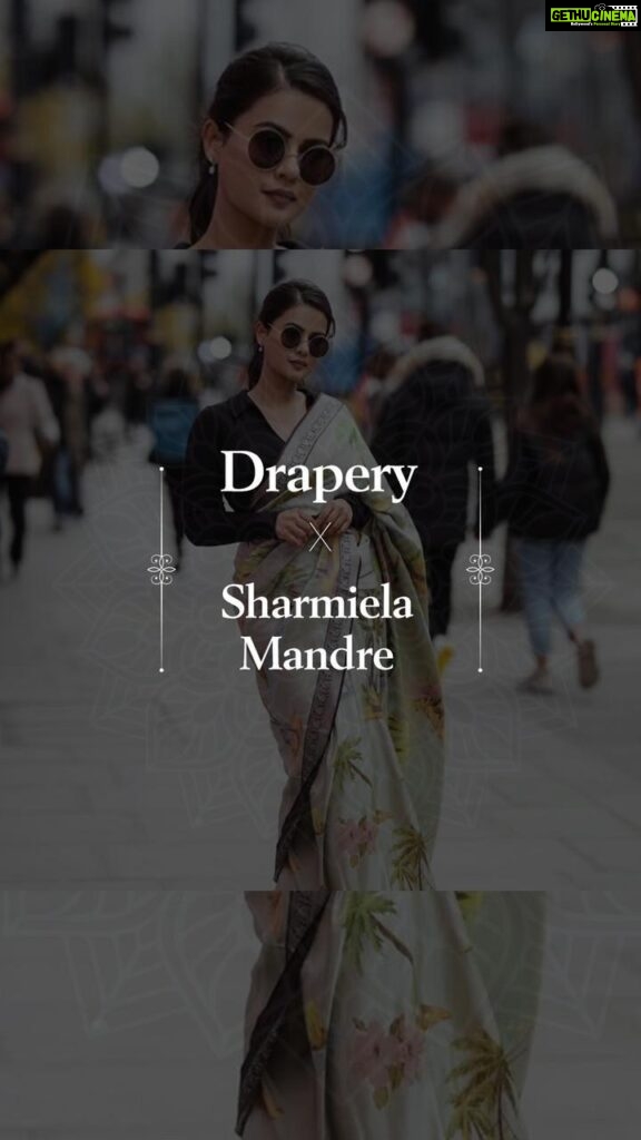 Sharmiela Mandre Instagram - It's the #AarambhOfTheFuture with @draperysilk Each saree in their Aarambh collection is made to be different and futuristic. Right from the way it’s woven to the designs and motifs on the beautiful silk. The Tropical Paradise Woven in Mojito saree is a beautiful weave with vibrant, cheery patterns of a tropical holiday. It’s a reflection of my bright personality. I’m glad I could work with @draperysilk and show off my individuality. #AarambhCollection #Futureofsilksaree #WomenOfDrapery #DraperySilk #RespinningTraditions