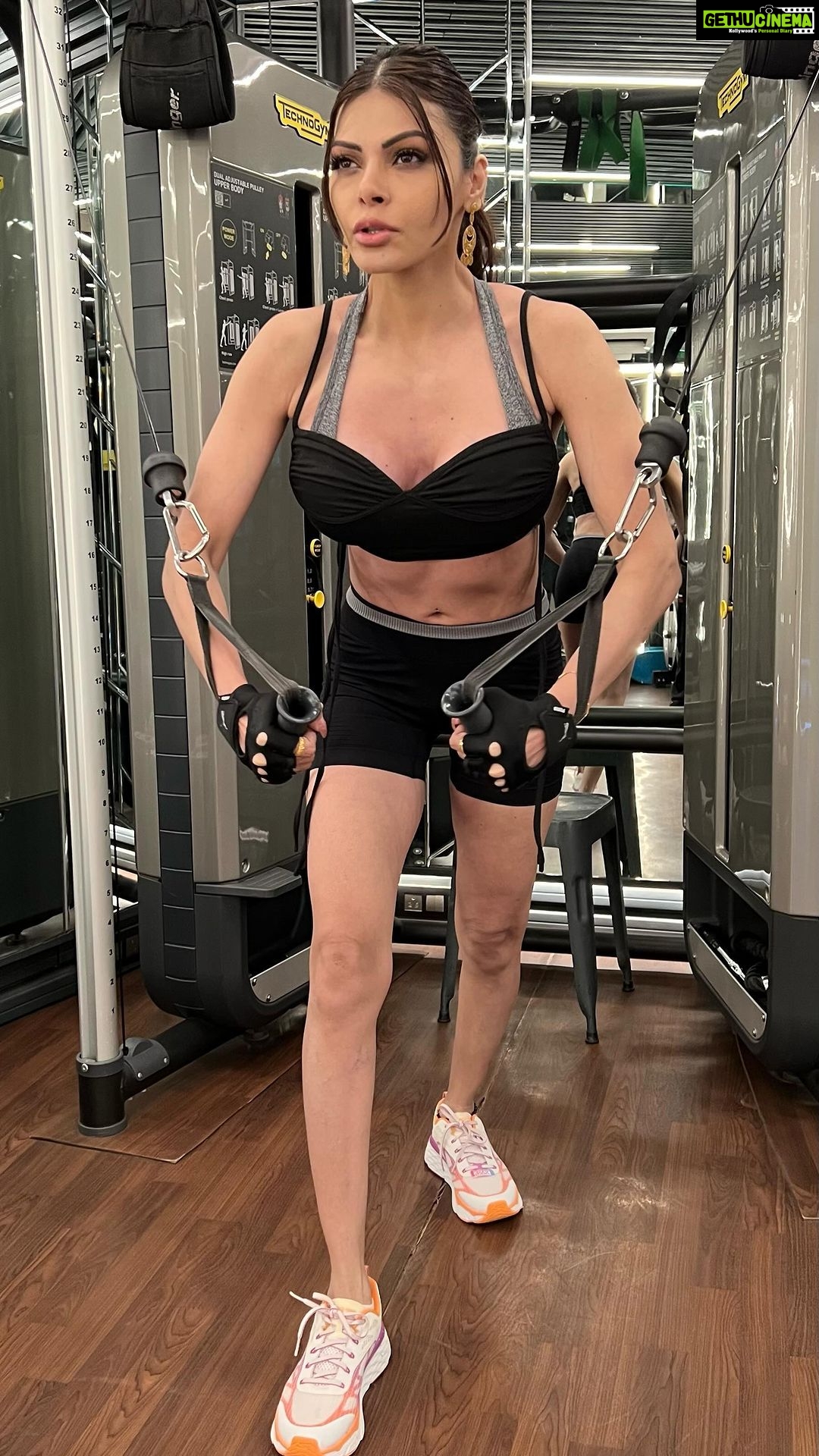 Sherlyn Chopra Instagram - संघर्ष और तकलीफ़ न हो, तो क्या मज़ा है जीने में तूफ़ान भी थम जाते हैं, जब आग लगी हो सीने में 🔥🔥🔥 #cablecrossover #fitnessmotivation #fitness 🔥