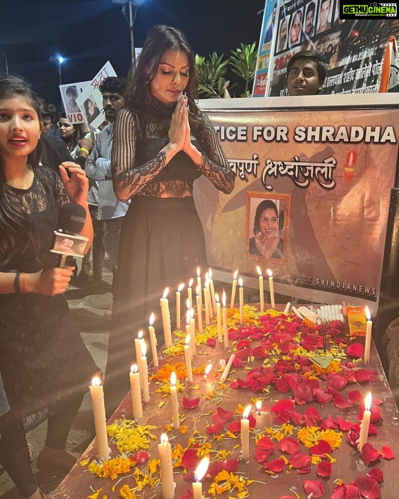 Sherlyn Chopra Instagram - Special thanks to ACP Raj Khatib and Team S9 India News 🙏🏻 #justiceforshraddha #candlemarch #womenssafety