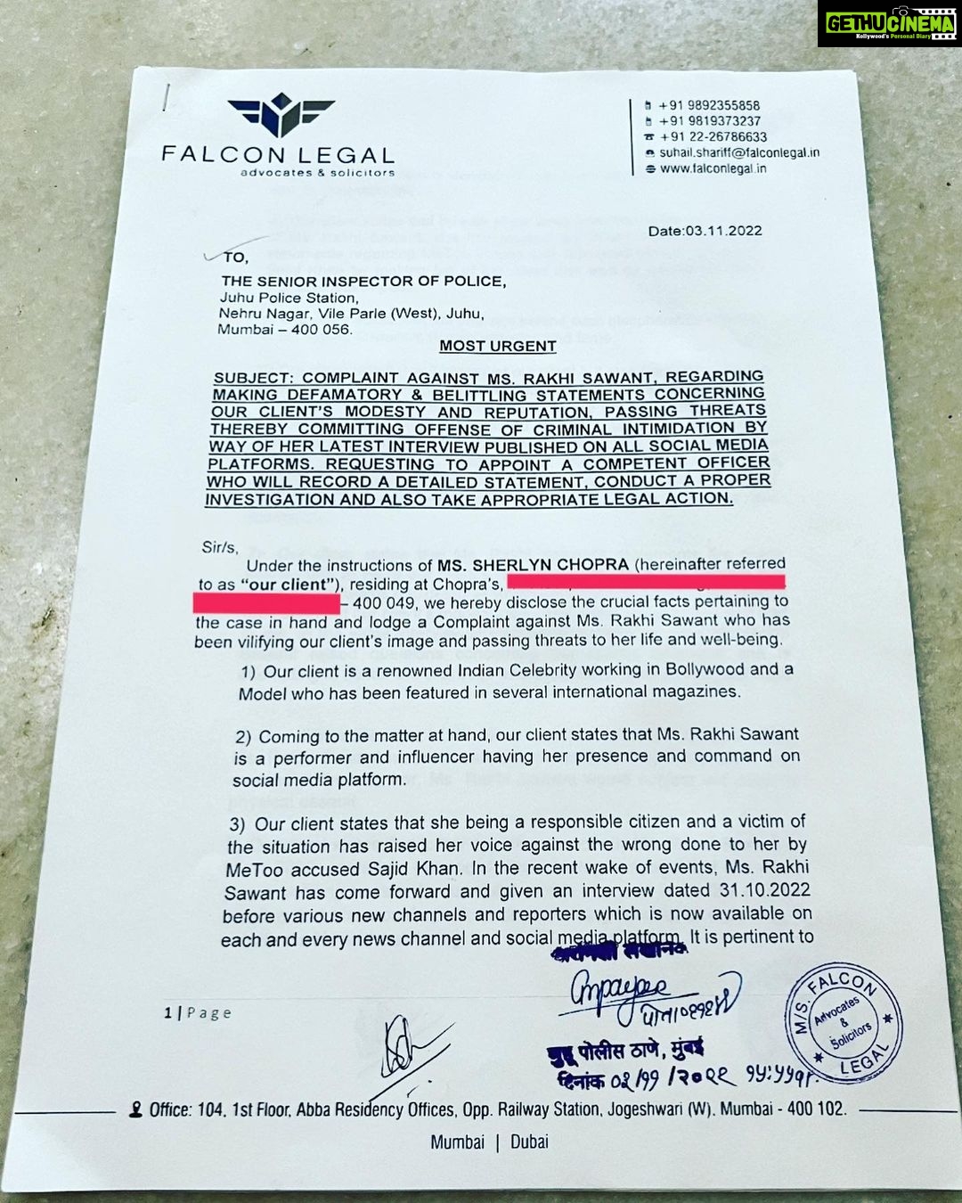 Sherlyn Chopra Instagram - जुहू पुलिस और ओशिवरा पुलिस ने मेरी शिकायत को अस्वीकार किया यह कहकर की घटना स्थल उनके ज्यूरिसडिक्शन में नहीं आता है। तो 8.11.22 को अंबोली पुलिस थाने में @rakhisawant2511 और फाल्गुनी ब्रह्मभट्ट के ख़िलाफ़ FIR दर्ज होने के तुरंत बाद ओशिवरा पुलिस ने किस आधार पर मेरे ख़िलाफ़ counter FIR दर्ज किया? क्या इस तरह की शरारत करने की इजाज़त है @mumbaipolice को??? @amitshahofficial @devendra_fadnavis @cpmumbaipolice @mumbaipolice @arunkumareporter