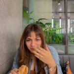 Shivani Jha Instagram - Attachment 🧷 • Got bangs and finished my burger within seconds • My eye changes to brown in the Sun • Alligator nails • Got red light therapy for free • Ate the new Starbucks hazelnut triangle • Mera pyar Delhi, India