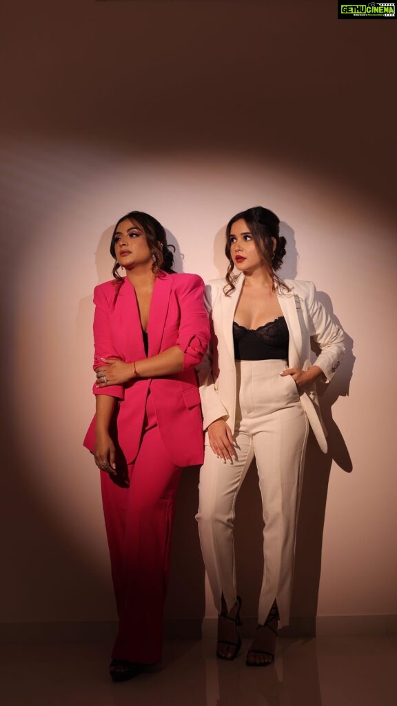 Shivshakti Sachdev Instagram - Boss babe Energy that every girl needs ❤‍🔥✨ A Collab that you didn't knew that was coming your way!❤️  We had so much fun shooting this as both of us tried something different 🥰 We've tried creating a showstopper magazine cover page vibe💕 Shot and Edited : @karanhenry • Tanya's Outfit and Makeup • Blazer Pant set : @zara Bralette: @hunkyandmolly Heels : @charlesandkeith Earings : Colaba Street shopping Rings : @Hm Makeup : Me (@relatewithtanya) Hair : @viksha_nandu • Shivshakti's Outfit and Makeup • Blazer Pant set : @mango Bralette : @Zara Heels : @nykaafashion Earrings : Lokhandwala Market Makeup : @storiesbypriyanka Hair : @viksha_nandu