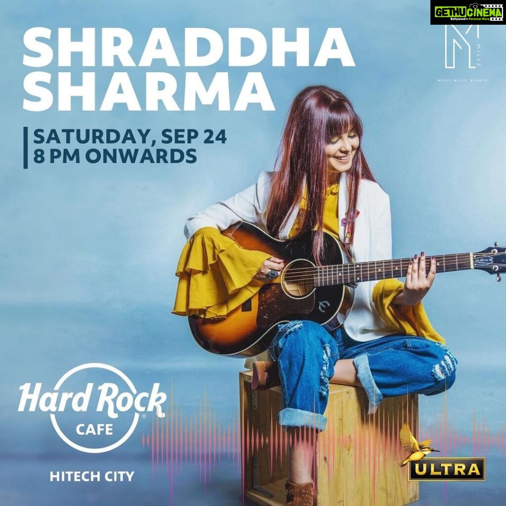 Shraddha Sharma Instagram - Maddd fun last night in Bengaluru and now our last city for this tour- HRC HYDERABAD HITECH CITY 24th September. Hyderabad I have high expectations from you so get your tickets now and let’s sing some songs together❤️🥹 Tickets link in bio. @hrchydhitechcity @musicmilesevents @shaddy_drumming @swati.mahipal @saroshtariqofficial @soundwalebhaiya @arsh_pianist @saiprasanna__