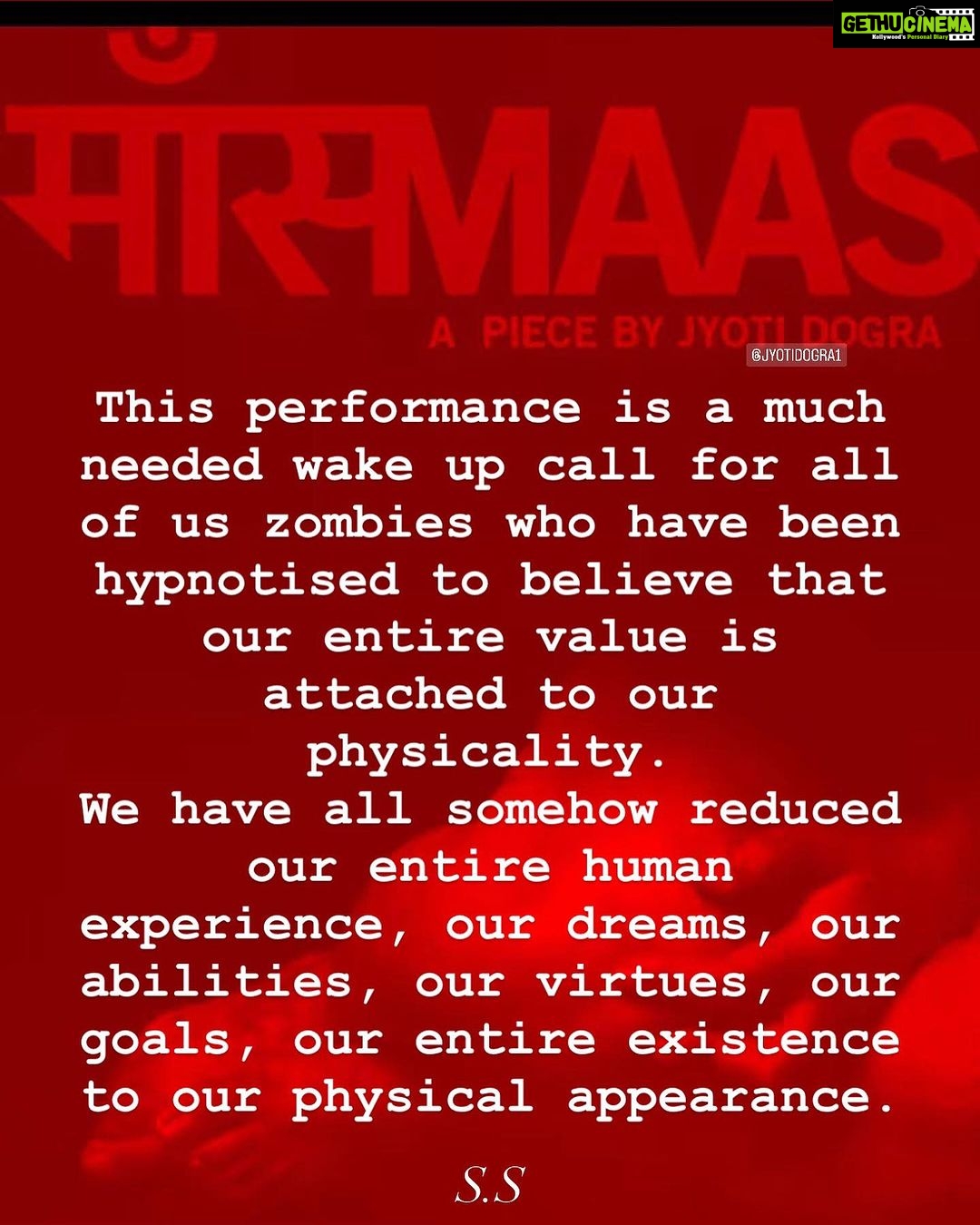 Shruti Seth Instagram - We all need to put an end to this toxic culture where women feel imperfect throughout their lives. They’re perpetually unhappy about their appearance. You’re either too fat, too thin, flat chested, flabby, not toned enough, abs not flat enough, sallow skin, acne, wrinkles, jowls and forever too hormonal!!!! @jyotidogra1’s Maas questions this narrative that we all have bought into, to make some people very rich and successful. Let’s please enrich ourselves now. The next time that voice in your head criticises what it sees in the mirror, tell it to “shut up” and “just get out” (IYKYK) 😉 #rant #bodyissues #shruphotodiary