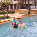 Shweta Bhardwaj Instagram - Staycation and some luck with sun 🌞 shining on us 👨‍👩‍👧‍👦🏊‍♀️