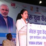 Siddhi Idnani Instagram - Honoured to receive the prestigious ‘Yuva Prerna Award’ from the Ministry of Youth Affairs & Sports (NYKS) Govt of India at the Nehru Yuva Kendra.