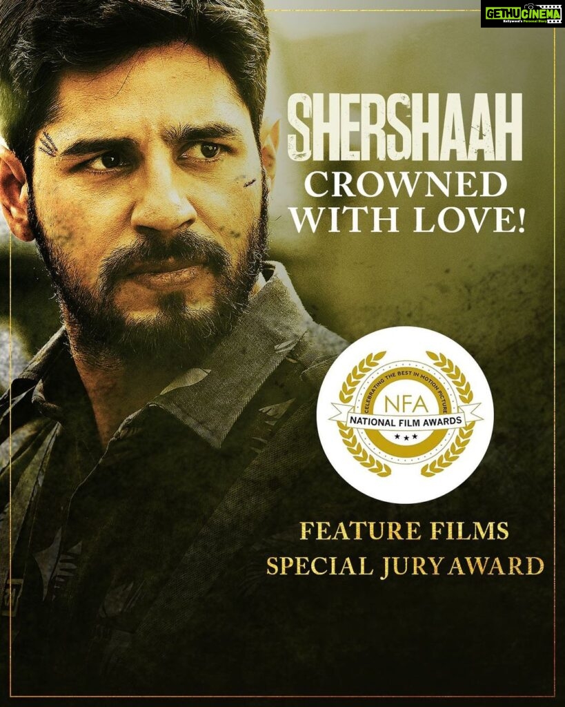 Sidharth Malhotra Instagram - #Shershaah is a special film for me. I’m honoured and humbled as it becomes my first film to win a National Award. Thank you and congratulations to our entire team #VishnuVardhan, @isandeepshrivastava , @karanjohar, @dharmamovies, @shabbirboxwalaofficial, @kiaraaliaadvani, @azeemdayani, @baidnitin and the rest of the cast. And finally, where it all started, thank you to @batra7478 and family for trusting us to tell this braveheart's story. #NationalFilmAwards2023 @primevideoin @sonymusicindia