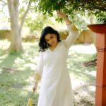 Sija Rose Instagram - Varnam ‘23 A Casual wear with appliqué designs to elevate the Onam vibe . Attire: @zurimarket MUA: @lushandluxbyak Photo and video: @portraits_by_shone Location : @kondai_lip_resort