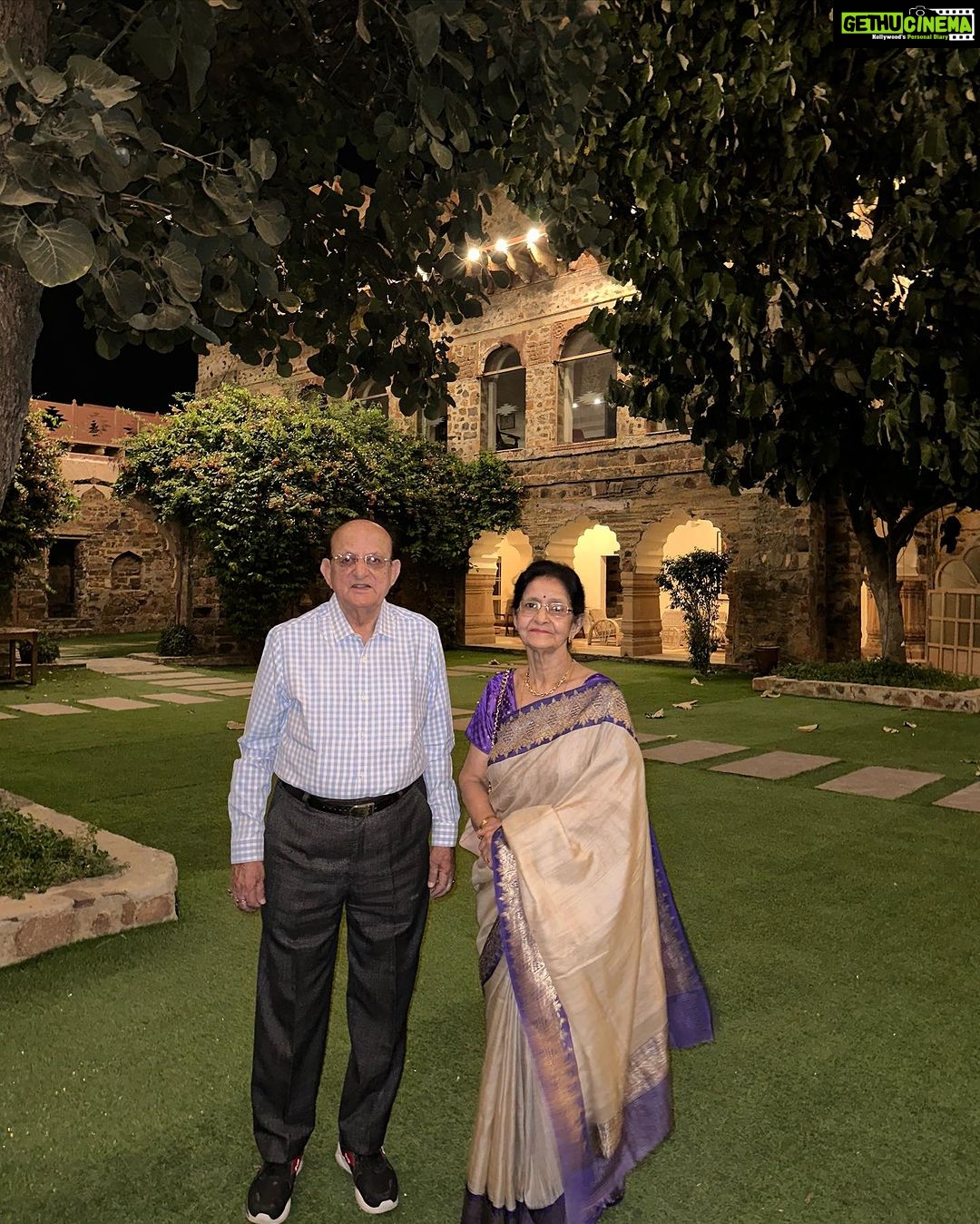 Simple Kaul Instagram - Celebrating my parents 50th anniversary ♥️ at Tijara Fort @neemrana.hotels . It’s so lovely to have so many strangers coming and wishing them here and the staff too is so hospitable ♥️ #anniversary #love #togetherforever Tijara Fort Palace