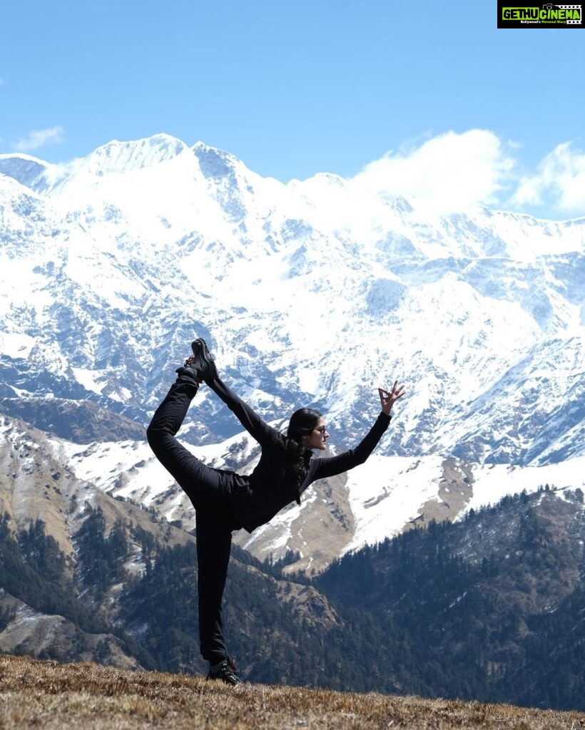 Simran Choudhary Instagram - Stop acting so small. You are the universe in ecstatic motion. - Rumi #InternationalYogaDay Bedni and Ali Bugyal, Uttarakhand