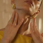 Smriti Khanna Instagram - Celebrating the launch of the flagship @aashniandco in India Wearing @431_88 @aashniandco PR @tandemcommunication Earrings @qisbyashmeet Bangles @bblingg_meghana