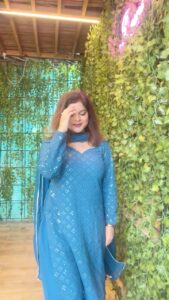 Sneha Wagh Instagram - Guli Mata……💝 . . 👗 @themodishwomaniya_by_shiromani . . #gulimata #blue #indianwear #indianoutfit #rainyday #daydream #daydreamer #love #sarangesneha #ssnehawagh #snehawagh
