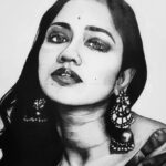 Sohini Sarkar Instagram - 🖤🤍! . . Art By _ @o_n_u_radha__ . . #sohini #sohinisarkar #instagood #instagram #trending #love