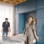 Sonakshi Sinha Instagram - ‘Tis the Murphy Season! Murphy beds are the perfect solution for transforming spaces in any Mumbai home, where every corner serves a purpose... A reD feature, designed for @aslisona, needing a room that could double up as a dressing area, study, a bedroom extension and yet effortlessly transform into a cosy guest room when required. The wall panelling in Sona’s favourite blue, effortlessly conceals the bed until pushed open using a custom-fabricated latch. But that’s not all... with every Murphy bed, we add a new element—this time, it’s a flip-up study desk! A huge thank you to @aslisona for being one of our most amazing clients and trusting us with your vision! A big shoutout to all our collaborators @nimitvm @colored_100 @light.bx @aesthetics_homedecor @vivonodesigns @jaipurrugs @length.breadth.height @vivaarta.design @bykanchi @meshworkz @fcml_india @kohler_india @saritahanda @wurfel.in @paintonindia and @iamsohaibilyas 🎥 for brilliantly capturing every corner! Designed by @redrajiv @eeks25 @mtili_piques_red @shweta_h @minatijiwani #SonakshiSinha #Mumbai #homedecor #homedesign #interiordesign #interiordesigner #aslisona #designworld #Bollywood #celebrityhomes #homeinteriors #designtour #redarchitects Mumbai, Maharashtra