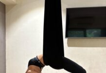 Sonal Chauhan Instagram - 🦋🧘‍♀️🦋 . . . . . . . . . . . . . . . . . . . . . . . Thank you @sarvesh_shashi for pushing me 🙏🏻🧘‍♀️ #love #yoga #arielyoga #sonalchauhan #divayoga #wellness #sonalchauhanreels #healthylifestyle