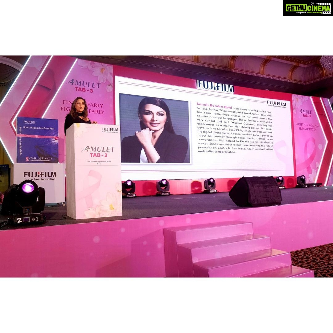 Sonali Bendre Instagram - For a long time, I didn’t realise the power of shared experiences until I actually faced it myself. As I started to talk about my experience of dealing with cancer, I felt lighter, more free… and then hearing the feedback from people who went through the same thing or knew people who did, just made me feel less alone. I relived the same feelings again at FUJIFILM's 'Amulet Tab 3' event, where we discussed how to empower young women in the fight against breast cancer. It was a room filled with so many who radiated strength and resilience. We all left that evening with a shared thought – we are in this together and we will fight and overcome it. 'Find it Early. Fight it Early’