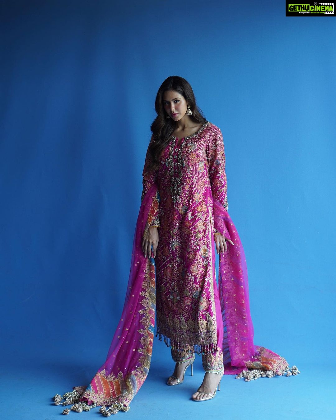 Sonam Bajwa Instagram - Wear pink on the days you feel a little blue 🦋 Wearing @rimpleandharpreet Style team - @sonambajwa x @malvikabajaj @malkit_gill2697 @sanjamkaur92 HMU - @hairbyharrybajwa @cocoballucci_