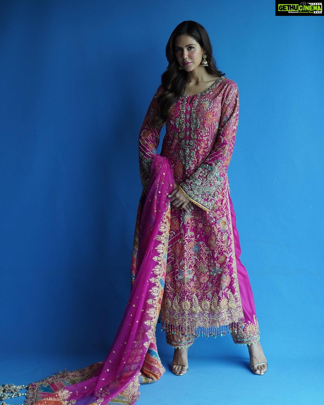 Sonam Bajwa Instagram - Wear pink on the days you feel a little blue 🦋 Wearing @rimpleandharpreet Style team - @sonambajwa x @malvikabajaj @malkit_gill2697 @sanjamkaur92 HMU - @hairbyharrybajwa @cocoballucci_