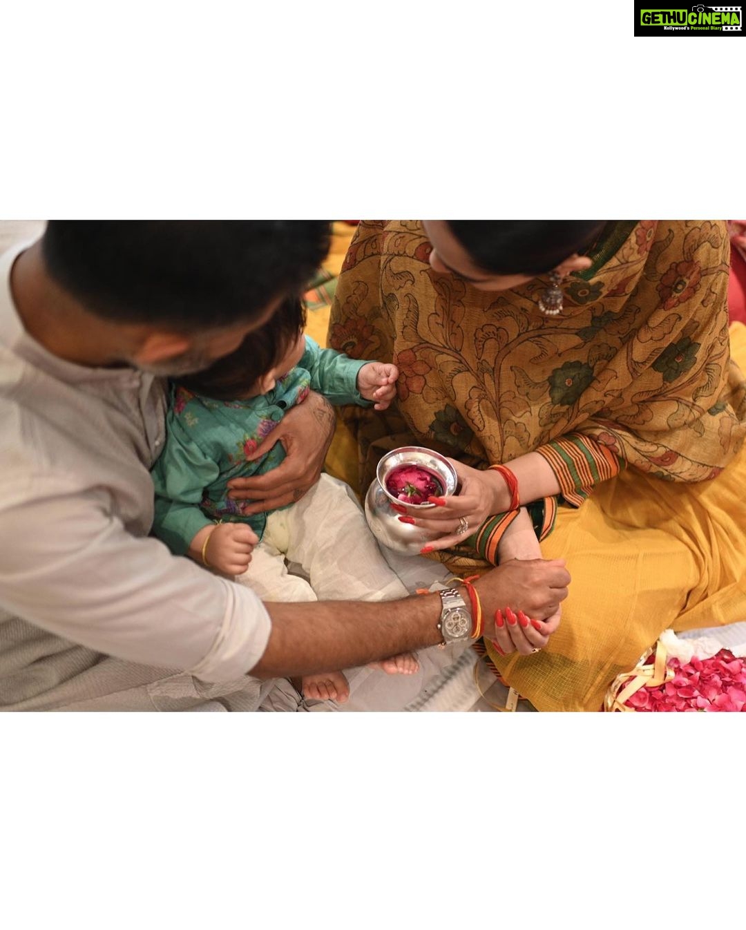 Sonam Kapoor Instagram - Our Vayu turned 1 yesterday. We did a lovely puja and lunch with family. Thank you so much to the universe for giving us our blessing. π¦ #everydayphenomenal #vayusparents Special thanks to @ranipinklove for making a beautiful themed puja and lunch .. love you π₯° Also thank you to @kavitasinghinteriors for the beautiful mandir sheβs given us. Best Aunt in the world π πΈ @feathertreebyaviraj @aviraj π π @__8.00am Delhi, India