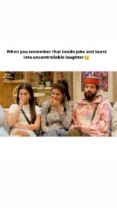 Soniya Bansal Instagram - When you remember that inside joke and burst into uncontrollable laughter🤭 . @colorstv @officialjiocinema @endemolshineind @teamgolecha #soniyabansal #SBINBB #humarisherni#Biggboss17journey #Biggboss17 #Bb17 #DillDimagAurDum #colours #salmankhan#Jiocinema