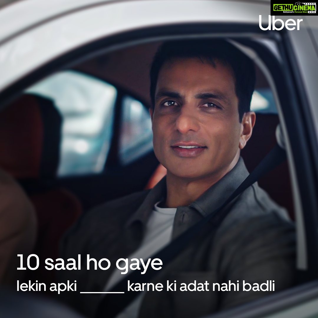 Sonu Sood Instagram - Kabhi kabhi 10 saal mein bahut kuch badal jaata hai Aur kabhi kuchh bhi nahi. Toh bataye humein, aisa kya hai aapki zindagi mein jo aaj bhi waise ka waisa hi hai? @Uber_India ko tag karo, comments mein batao aur jeeto apne agle Uber ride ke liye ek special PROMO CODE. (Yaad rakhna, jeetne ke liye aap ka comment hona chahiye sabse last aur sabse funny) #IndiaKiRide #Uber10Years #PromoCode #Ad #UberIndia