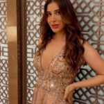 Sophie Choudry Instagram - When she glitters & glows after the show🎤🤌🏼💎 Love this @monishajaising gown HMU @harryrajput64 Styling @anshikaav assisted by suvidhi, roshi, tanisha #giglife #redcarpetstyle #styleinspo #sophiechoudry #monishajaising #withyou #trendingsongs