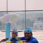 Sridevi Ashok Instagram - @sitara_chintala started going to swimming pool from her 6 or 7 months old. She loves playing in water . Touch wood she never got cold or flu. You just need to let them enjoy and make sure the pool is kids safe .. Her swimming dress and accessories from Decathlon . Float was purchased in Amazon. You can just search kids swimming pool float and you will get many options.