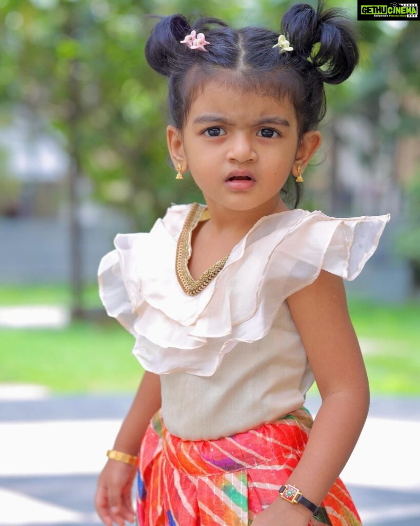 Sridevi Ashok Instagram - ♥🩷🧡💗💛🤎🤍❤ Dress from : @minibee.outfits