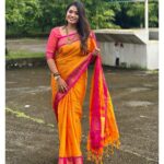 Srinisha Jayaseelan Instagram - Saree >>>>>>> Myanmar you were great💜❤️😍 Thanks for this beautiful saree @house_of_haadiya 💜❤️🧿 Myanmar,Burma