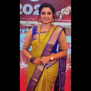 Srithika Instagram - Thankyou so much @suntv for this moment. This moment I cherish the travel and experiences that I have gone through with this channel. More to come so stay tuned with your entire love and support as always! Thankyou so much my friends and family 😍🙏 
.
Blouse @unikpondicherry
.
#feelingblessed #forthismoment #suntv #sunkudumbamviruthugal2023 #thankinggod #magarasi