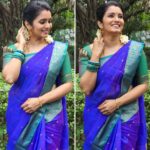 Srithika Instagram – Nothing makes a woman looks more beautiful like a saree does💙💙💙
.
Saree @theuseeshop 
.
#saree #sareelove #blue #beautifulcolor #lovely #posing #shoot #photos