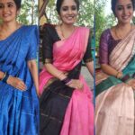 Srithika Instagram - Forget about the hectic week and start a new. HAPPY SUNDAY💙💓🤍 . Sarees @vannavastra . #sunday #happysunday #funday #saree #sareepose #sareepost #loveforsaree