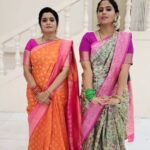 Srithika Instagram - Without IDLY there's no CHUTNEY 😉 . With @actress_sindhura . Srithika's saree @vidulafashion . #reel #withyou #sweetfriend #telugu #telugushoot #serial Hyderabad