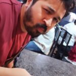 Srithika Instagram - I'm definitely on of the very few 'Mutton Kozhuppu Piece Lovers'. Do share your comments if you are like me. My Kozhuppu Piece darlings @srithika_saneesh & @vijayy_official 😍🙌🏼 Can you identify this location? Let's see if you can 👍🏼 #mutton #muttonbiryani #biryani #foodie #foodporn #love #life #bliss #happiness #thankyou