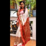 Srithika Instagram - "Happiness often sneaks in through a door you didn't you left open". . Saree @annie_boutique55 . #saree #white #peace #calm #positive #shoot