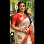 Srithika Instagram - "Happiness often sneaks in through a door you didn't you left open". . Saree @annie_boutique55 . #saree #white #peace #calm #positive #shoot