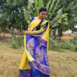 Srithika Instagram - How lovely YELLOW is! It stands for the sun! . Saree @annie_boutique55 . #aaokkatiadakku #geminitv #telugu #serial #teluguserials #yellowblue #saree #photoshootinbetween #shooting #workmode #hyderabad Hyderabad
