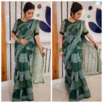 Srithika Instagram – GREEN is the prime color of the world and that form which it’s loveliness arises💚💚💚
.
Saree @annie_boutique55 
.
#saree #green #color #lovely #shooting #geminitv Hyderabad