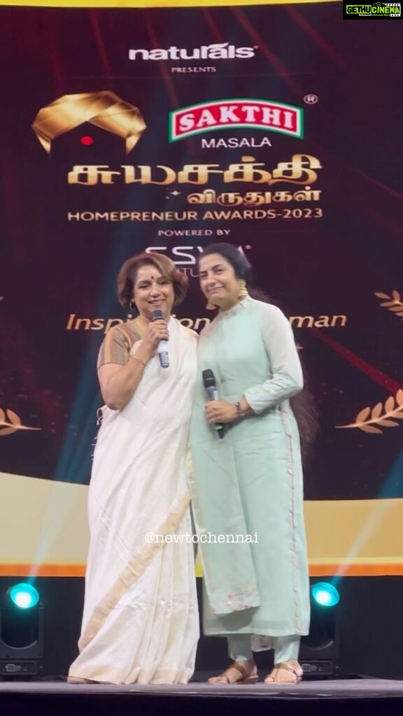 Suhasini Maniratnam Instagram - Can’t believe I was sharing space with the stars @revathyasha @suhasinihasan 🤩. Both such inspiring women and example of good friendships 🤍 All thanks to @homepreneurawards for giving me the opportunity to be a part of the Jury 🤍 From not knowing anyone in the city few years back to getting opportunities like this - feels surreal 😭 Thank you #chennai for all the love 🤍 It was a night celebrating amazing women. More coming up in the next reel :) #womenempowerment #wonensupportingwomen #newtochennai . . . . . #vocalforlocalindia #supportsmallbusiness #supportindianbrands #chennaiinfluencer #revathi #suhasinimaniratnam #chennaiblogger #tamilnadunews #chennainews #indiancelebrity #farhanasuhail #chennaievents #maniratnam #womenentrepreneurs #indianwomen #indianwomenentrepreneurs