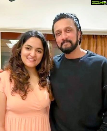 Sukrutha Wagle Instagram - Happy 50th Birthday to the Most humble Superstar, Handsome Badshah of our hearts 💞, Perfectionist, Talent factory, Master of Multi Crafts and the Superhuman ✨ @kichchasudeepa Sir. You're a blessing to us ❤️ Wishing you all the happiness☺️ . . #kicchasudeep #kicchasudeepa #happybirthdaysudeepsir #abhinayachakravarthy Bangalore, India