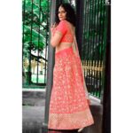 Sukrutha Wagle Instagram - Orange 🍊 . . Click by @adishettyphotography MUA @dwanimakeover jewelry @hire.andwear costume @hire.andwear . . #sukrutha #sukruthawagle #lehengacholi