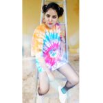 Sukrutha Wagle Instagram - I'm a little gangster who kills all the negative thoughts 💭 😎 Tie-dye t- shirt by @maaesaclothing #sukrutha #sukruthawagle #maaesaclothingjaipur Bangalore, India