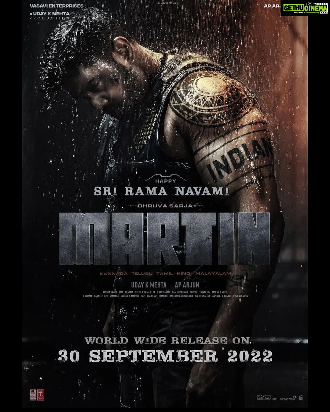 Sukrutha Wagle Instagram - Happy Sri Rama Navami π #Martin releasing on 30th Sep 2022 . .@martin_the_movie @udaymehta_official @aparjun_official @dhruva_sarjaa @satyahegde @sanketh_mys @vaibhavishandilya @sukrutha_wagle @anveshi25 @chikkanna_official @kaavya.shastry @sadhukokila_007