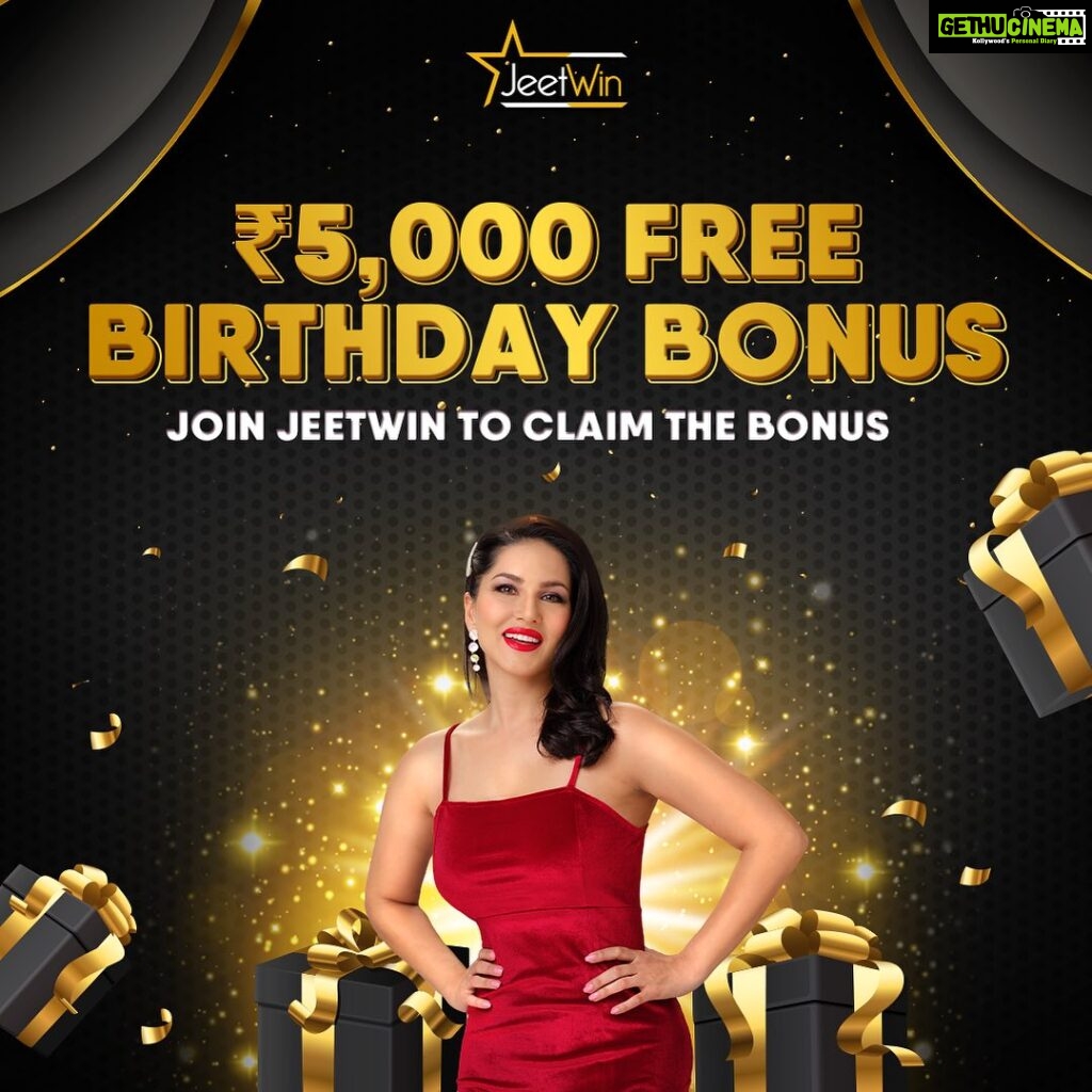 Sunny Leone Instagram - Make your birthday extra special with a Birthday Bonus. Join @jeetwinofficial to claim ₹5,000 Birthday bonus. Join today via the link in my story . . #SunnyLeone #jeetwin
