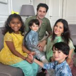 Sunny Leone Instagram - What a lovely day! Happy Raksha Bandhan everyone! @dirrty99 @hitendrakapopara @unaiza_yusuf @unaiza_yusuf @aaisha_911 @caleebh @anishadixit @sunnyrajani @jeetihairtstylist Nisha, Asher & Noah