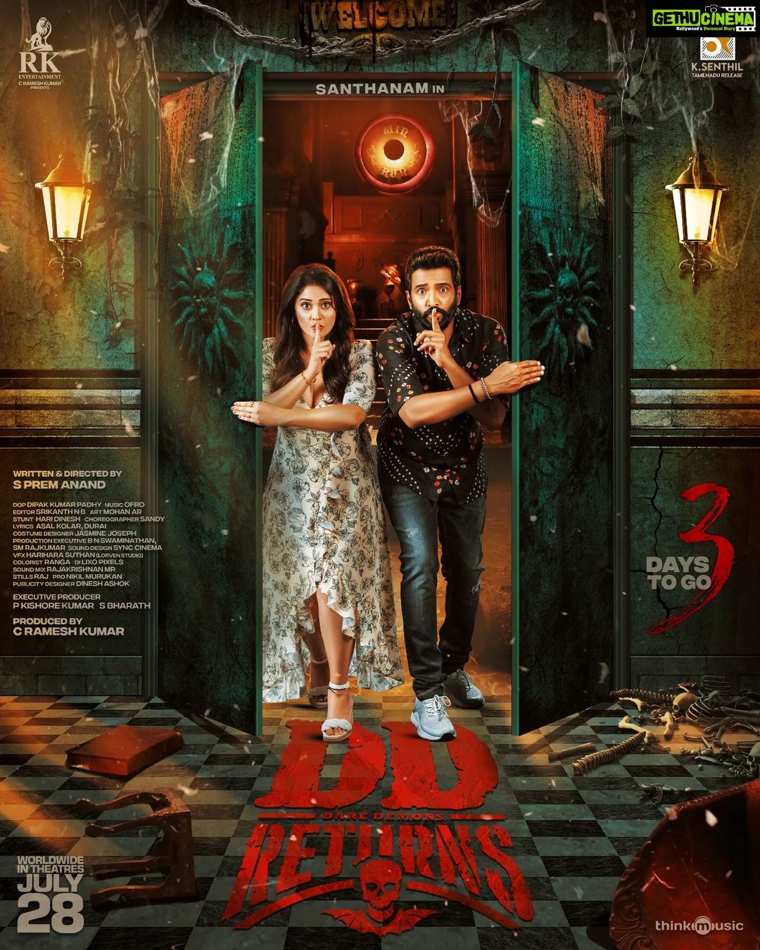 Surabhi Instagram - 3️⃣ Days To go for #DDReturns 👻 @santa_santhanam @premanand031 @dopdeepakpadhy @rkentrtaiment @circleboxofficial @masoomshankarofficial @dineshashok_13 @onlynikil @jasminejoseph07 @simran_jha_1111 @thinkmusicofficial