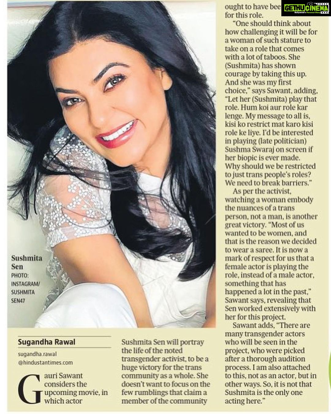 Sushmita Sen Instagram - I love how she speaks her heart!! ❤️🤗👏 Open, inclusive, aware, audacious & with such awe inspiring clarity!! Agreed @shreegaurisawant It’s time to break barriers!!! Prayers are indeed a powerful tool but as a human being it’s my responsibility to also exercise Faith!! Here’s to leaving our world less divided & an existence more united!! Here’s to #Taali @shreegaurisawant & the community!! #duggadugga 😇❤️🤗 @htcity I love you guys!!!!