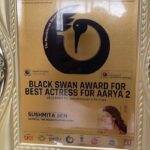 Sushmita Sen Instagram - #doublehappiness 😁❤️💃🏻 Thank you #asiaonemagazine for both these Honours!!!🙏 Wish I could’ve received them in person!! Next time!!!😁👍 #BlackSwanAwardForWomenEmpowerment21-22 #BestActress #Aarya2 ❤️🤗🙏 #sharing #gratitude #happiness #recognition #duggadugga 🤗 I love you guys!!!❤️💃🏻😁