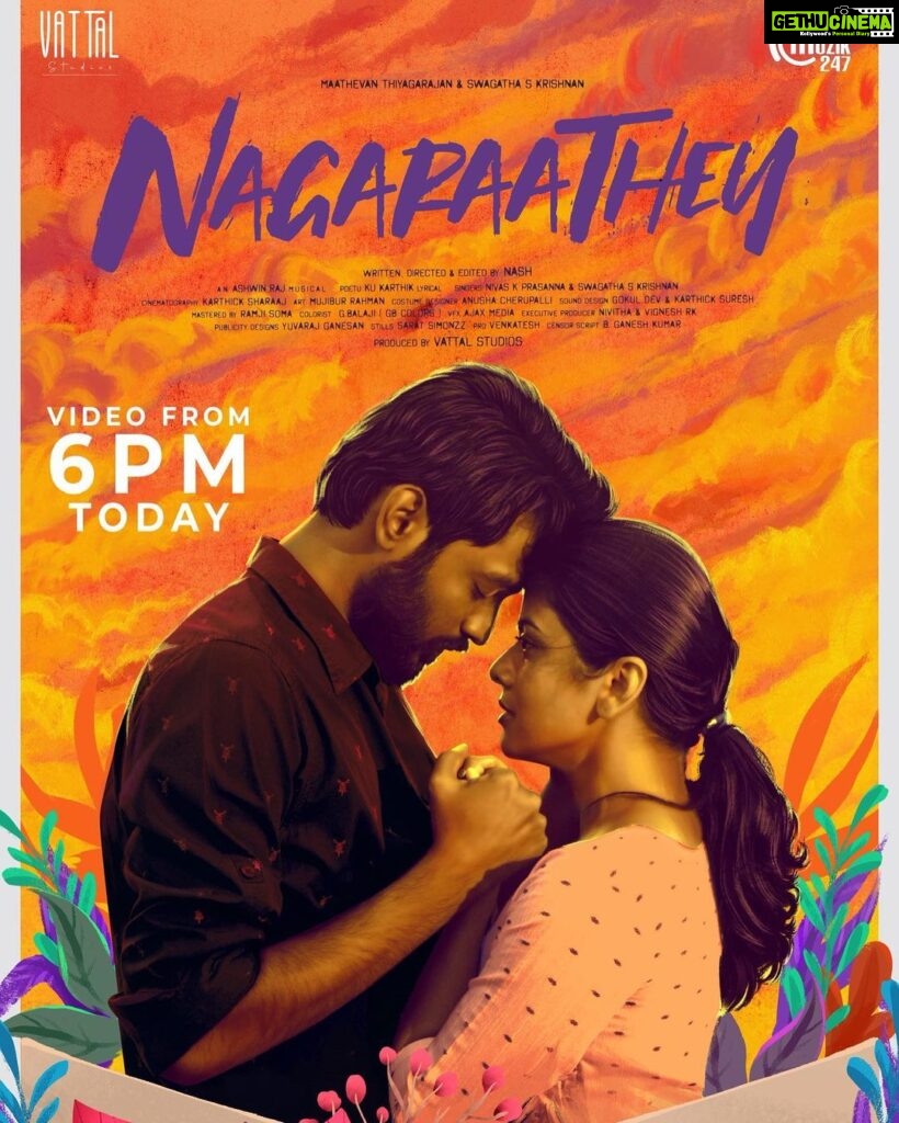 Swagatha S Krishnan Instagram - My next work , This beautiful short musical love tale NAGARAATHEY Releases at 6pm today. Here the FL poster of #Nagaraathey . Need all ur love and support ♥️ Ft. @singerswagatha as #Aadhira 💕 @the_maathevan as #Surya ✨ Single From Today 6pm 🫰🏻 @nivas.k.prasanna @kukarthikoffl @thisiseditornash @deejay_hashtag @sharaj_karthick @gbalaji @muji004art @karthick48khz @yuvraj_ganesan @sarath_simonzz @vattalstudios @the_fatgirl_speaks @editor_vigneshrk @prosrivenkatesh @insajid @muzik247in @radiocitytamil_ #NAGARAATHEY