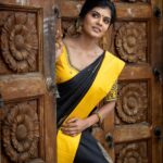 Swagatha S Krishnan Instagram – This was such a memorable shoot for many reasons. Firstly for the wonderful @milarajmakeup s talent, for keeping my skin tone intact and giving me my favourite kind of flawless makeup. This gorgeous saree in black and yellow from @kanchi_divine_collection , the wonderful @saransphotography on the camera , Mallipoo in malaysia from @sanas_garden and @raj_kumar_8211 for the impeccable hospitality and welcome ! Cant thank you guys for making me so comfortable throughout the shoot . Cant wait to be back in malaysia to see you all ♥️